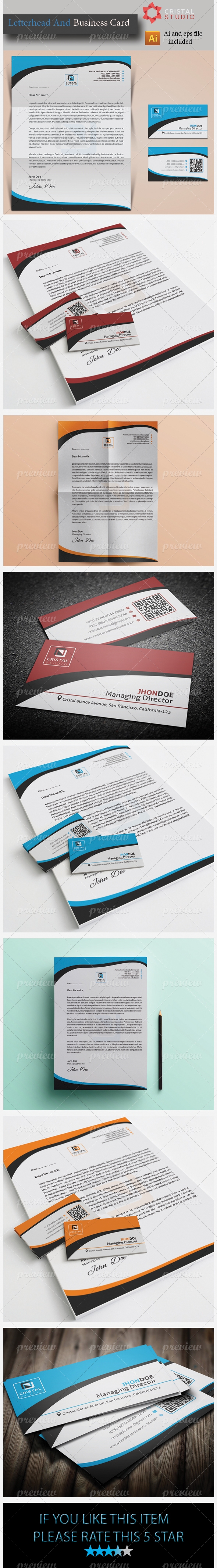 Corporate Letterhead With Business Card