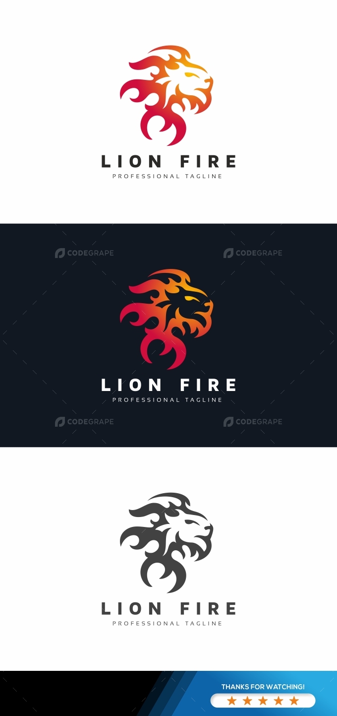 Lion Fire Logo