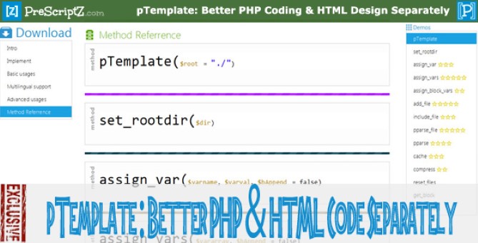 pTemplate: Better PHP Code-HTML Design Separately