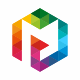 M Letter Colorful Polygon Logo