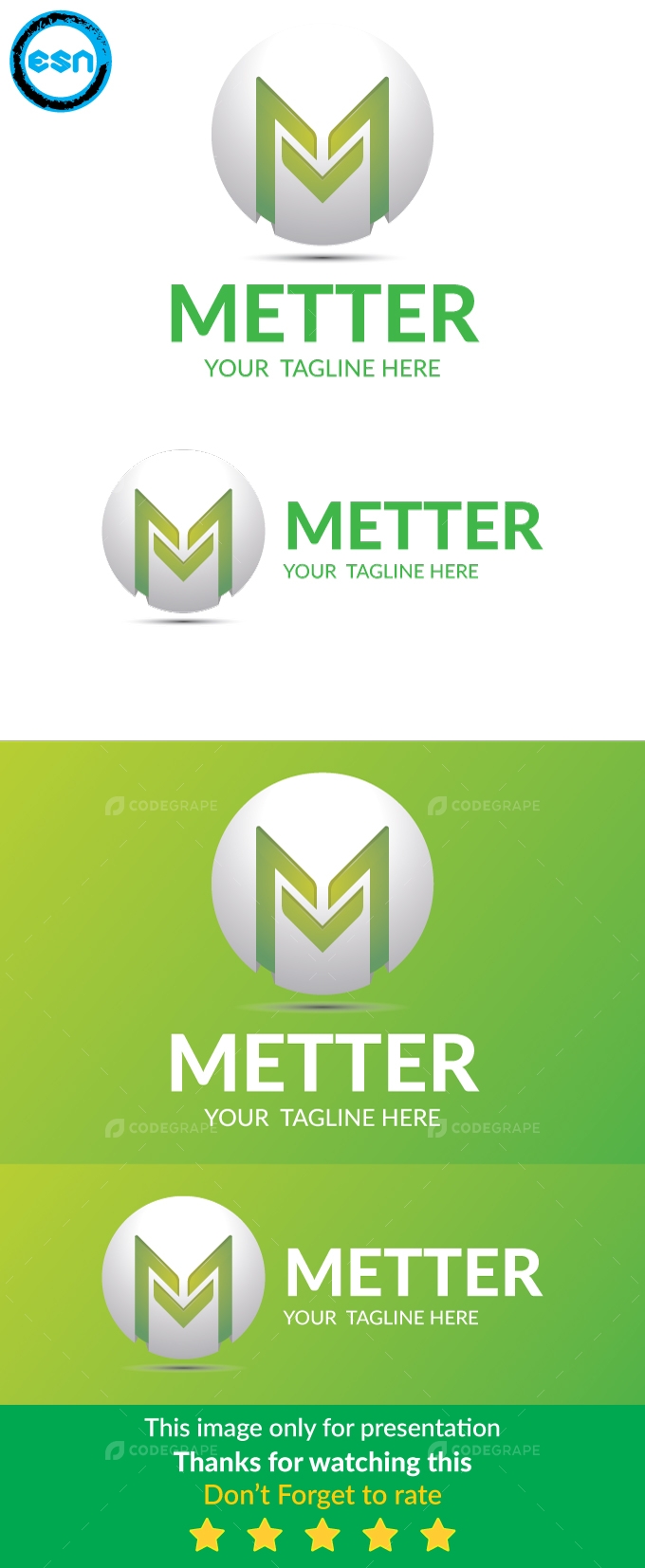 M Letter Logo 3D