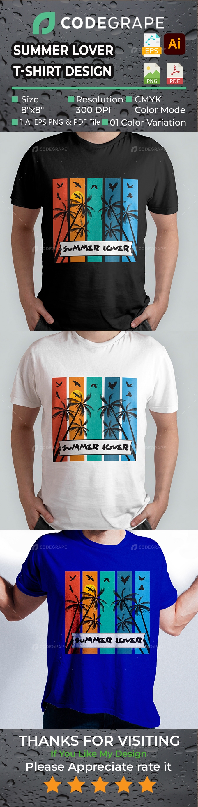Summer Lover T-Shirt Design