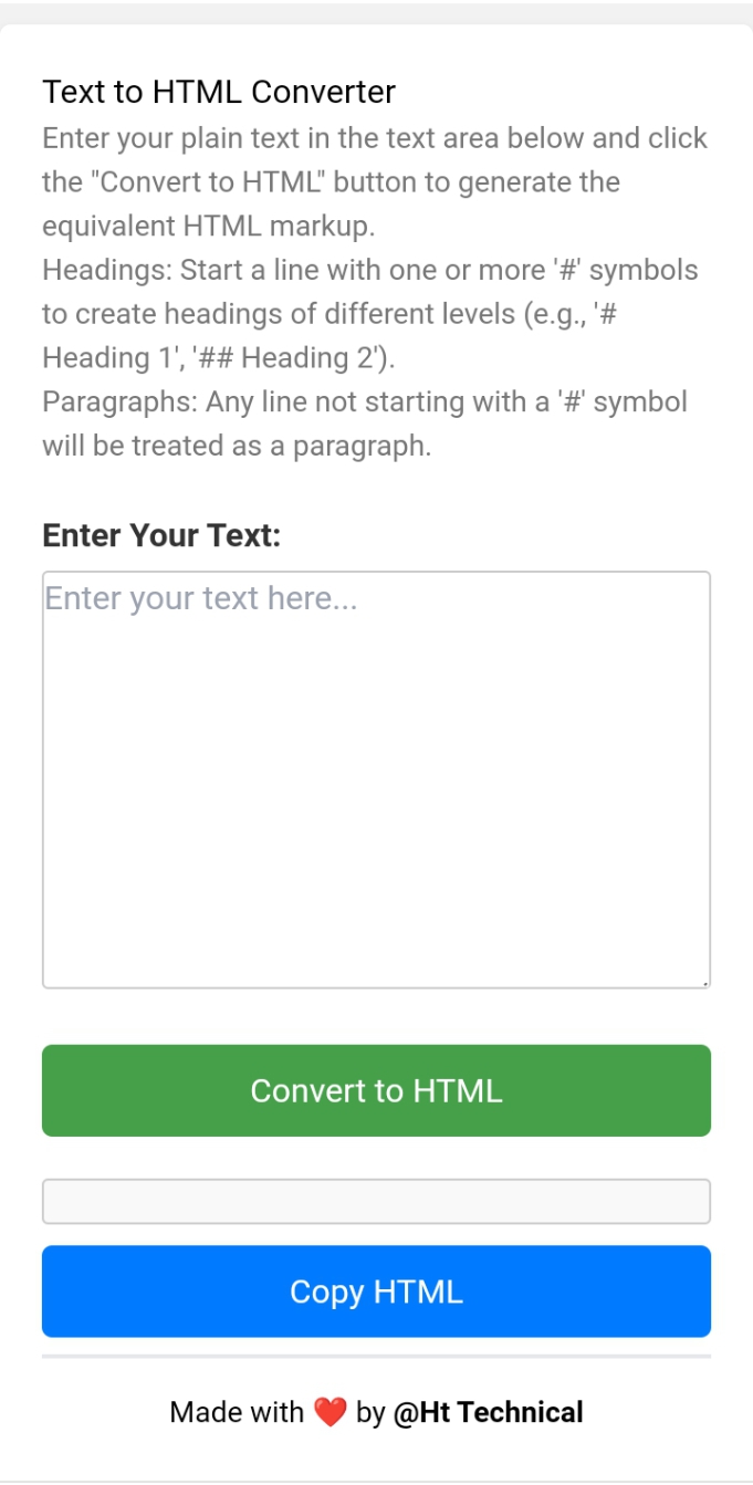 Convert Text to HTML in Seconds with Our  Tool
