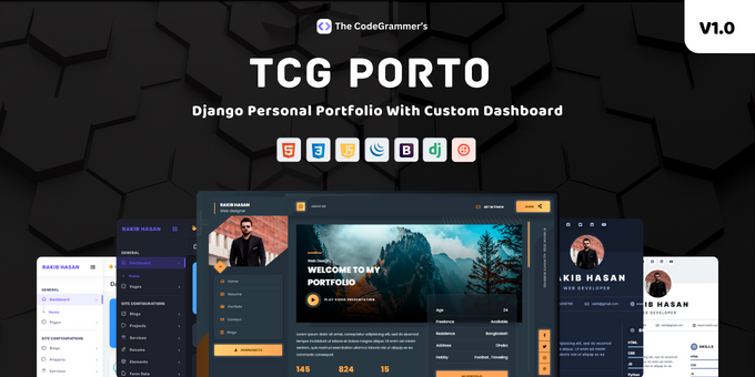 TCG PORTO - Django Multipurpose Portfolio With Admin Dashboard
