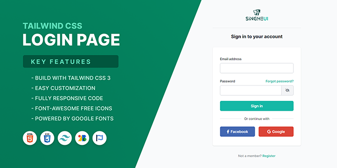 Tailwind CSS HTML Login Page Template