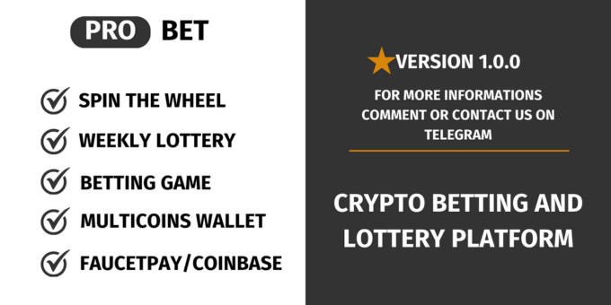 ProBet - Crypto Betting And Lottery PHP Script