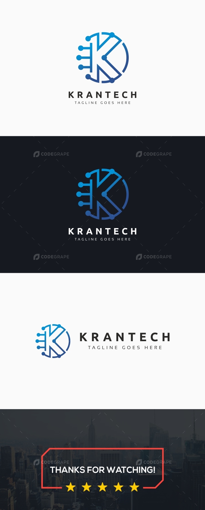 Krantech K Letter Technology Logo