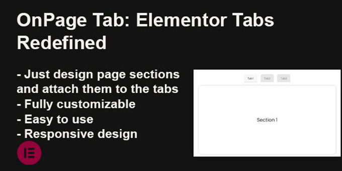 OnPageTab | Turn Elementor Sections into Tabs | Elementor tabs redefined