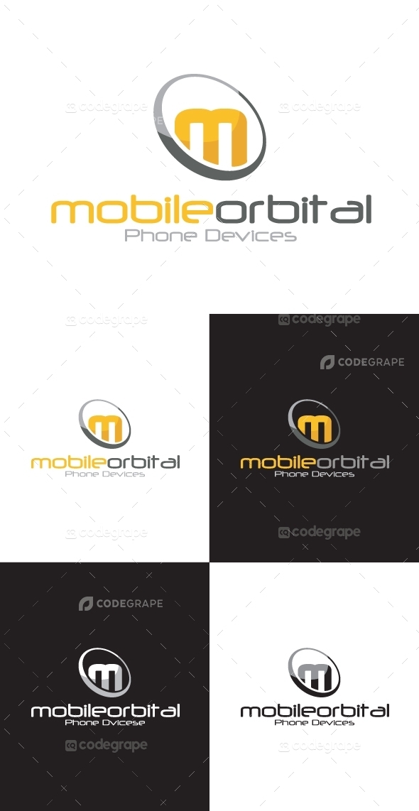 Mobile Orbital M Letter Logo