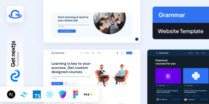 Grammar Pro NextJs E-Learning Website Template