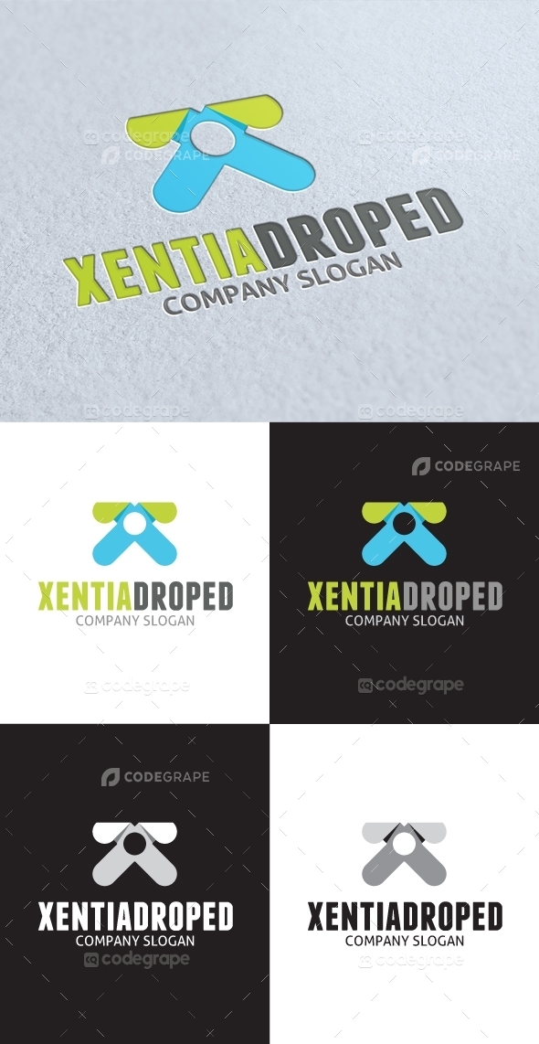 Xentia Droped X Letter Logo