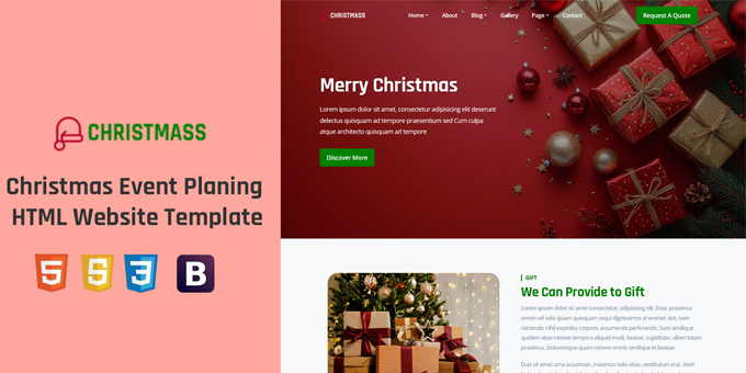 Christmas Event Planing Website Template
