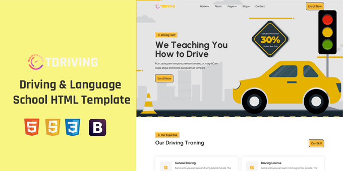 TDriving – Modern HTML Template for Driving & Language Schools