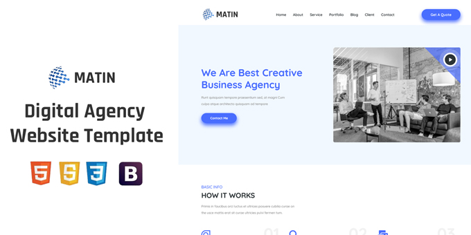 Matin-Startup  Agency Website Template
