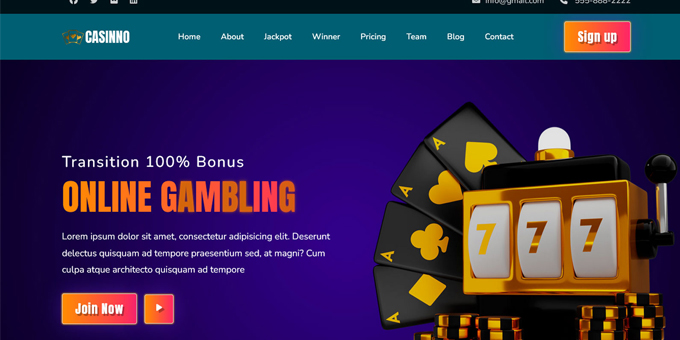 Online Gambling & Casino Landing Page Template