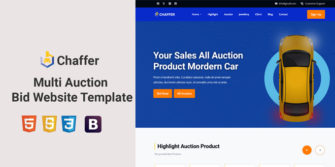 Multi Auction Landing Page Template