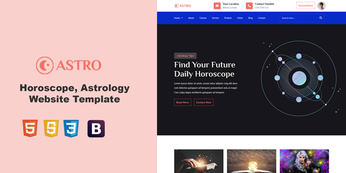 Horoscope,& Fortune Landing Page Template
