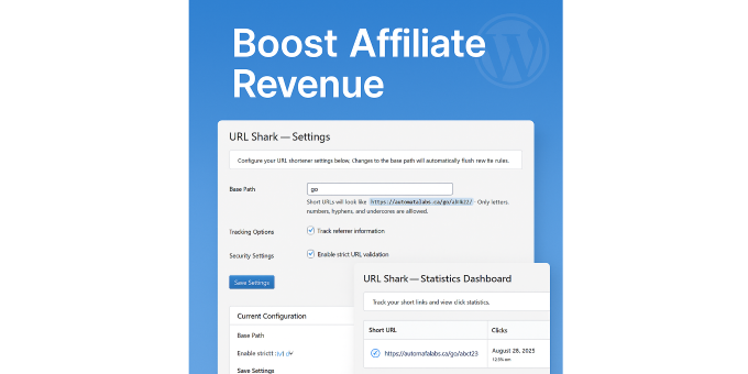 URL Shark Pro: Affiliate Link Shortener + Analytics for WordPress
