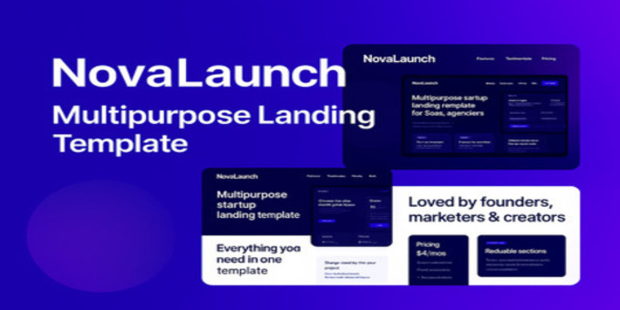 NovaLaunch – Multipurpose Startup & SaaS Landing Page HTML Template