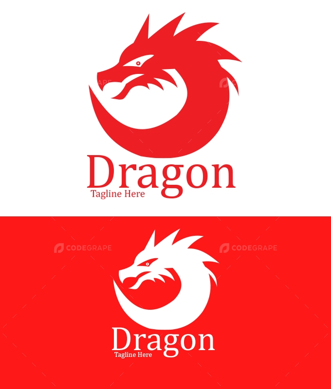Fierce Red Dragon Circle Mascot Logo