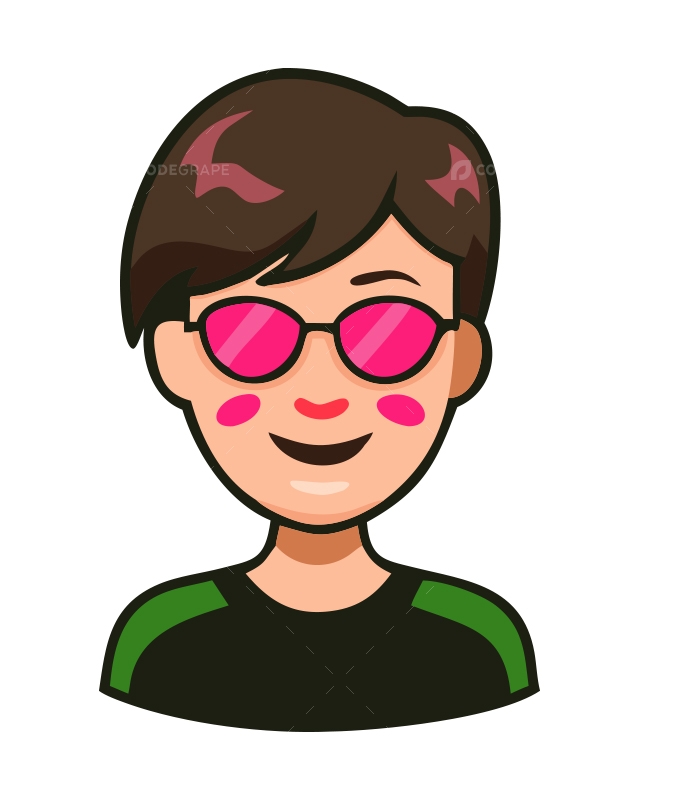 Stylish Person Avatar with Pink Sunglasses and Green Accents