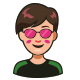Stylish Person Avatar with Pink Sunglasses and Green Accents