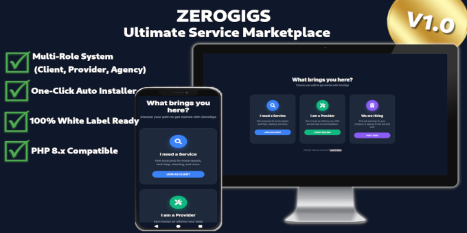 ZeroGigs - Service Marketplace PHP Script