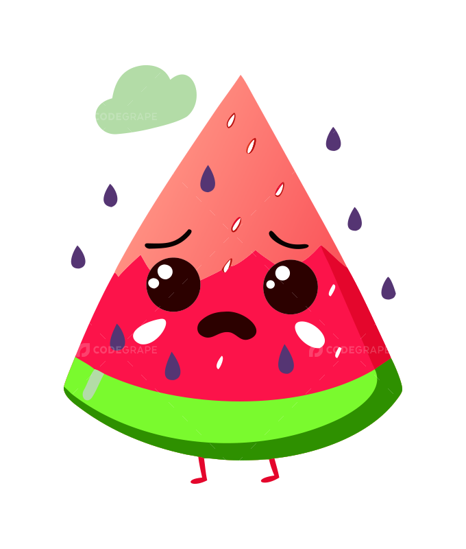 Emotional Watermelon Slice Character Set