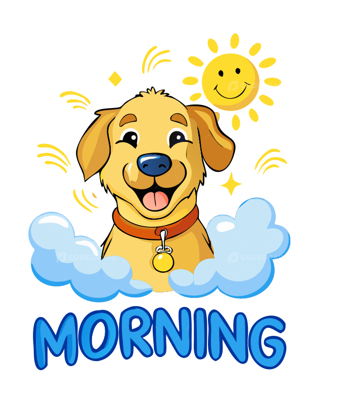 Cheerful Golden Retriever Morning Scene