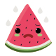 Sad and Sweating Watermelon Slice Character