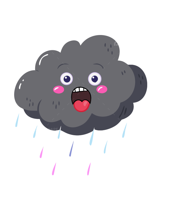 Surprised Storm Cloud Cartoon Character