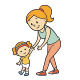 Mother Supporting Toddler Daughter's First Steps