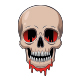 Flaming Blood Skull Illustration