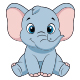 Cute Baby Elephant Cartoon Illustration