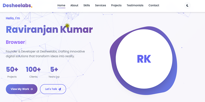 Premium Portfolio Website - Desheelabs