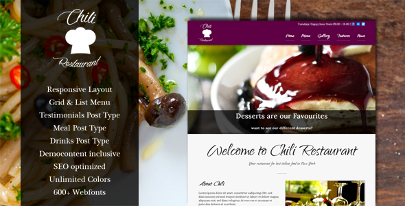 Chili - Restaurant & Bar WordPress Theme