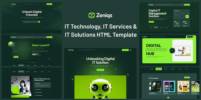 Zeniqs – IT Solutions & IT Technology Services HTML Template