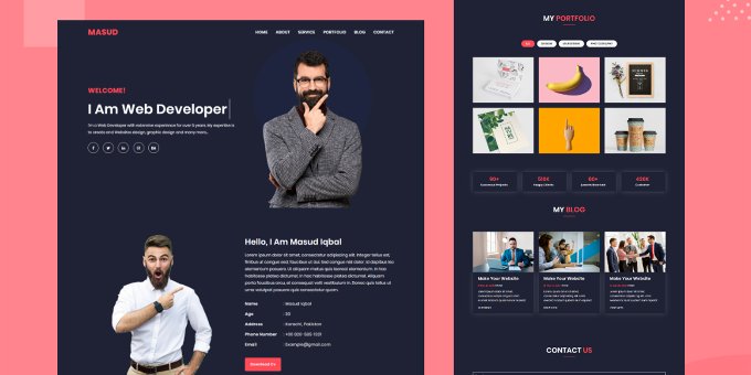 Masud Personal Portfolio HTML5 Template
