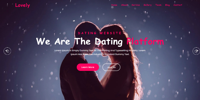 Lovely Dating & Love HTML5 Landing Page Template