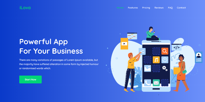 Ilova App landing Page HTML5 Template