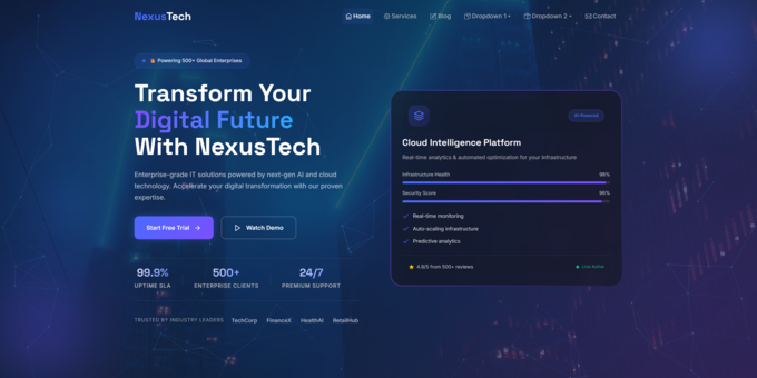 IT Company & SaaS Solutions Landing Page