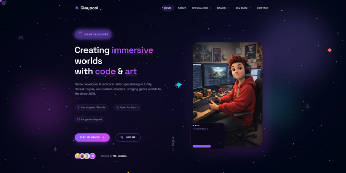 Game Developer HTML5 Template