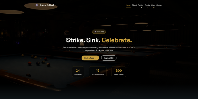 Billiard HTML5 Template