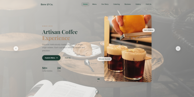 Coffee Shop Landing Page Template