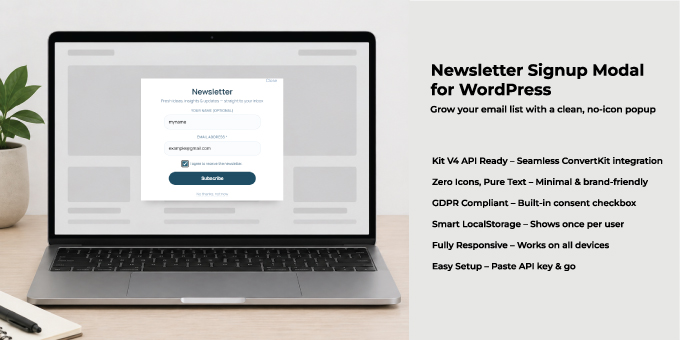 Newsletter Signup Modal – Smart WordPress Popup