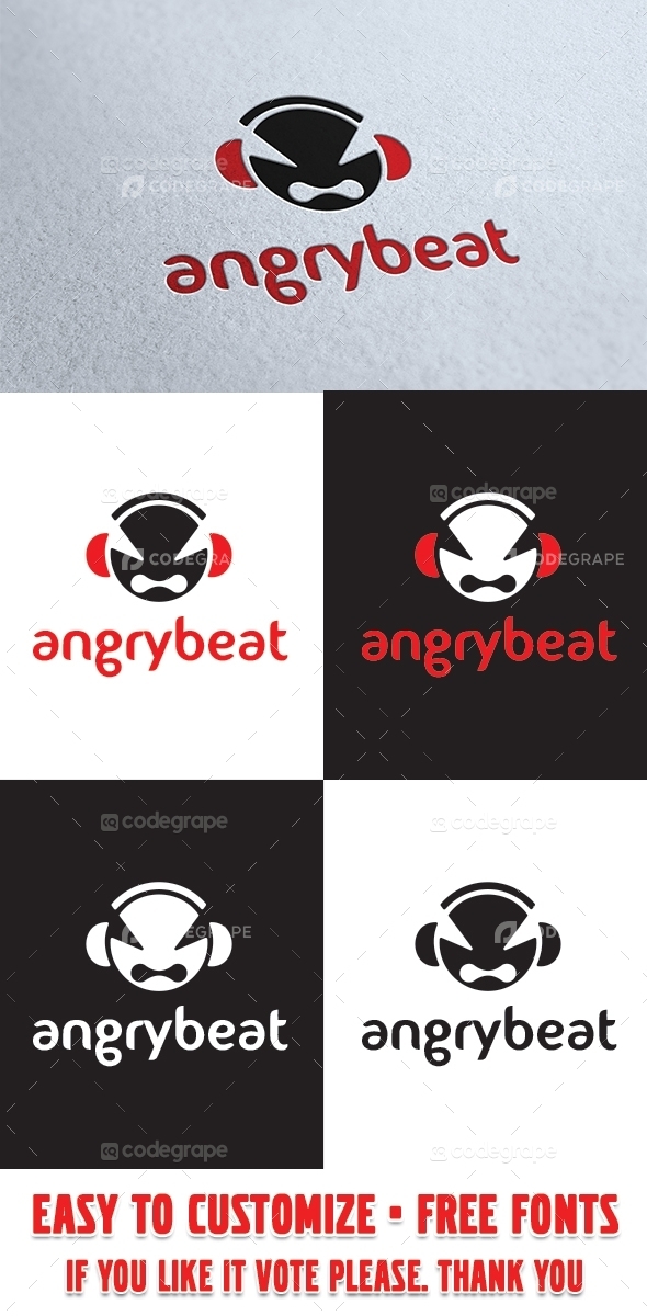 Angry Beat Logo Template