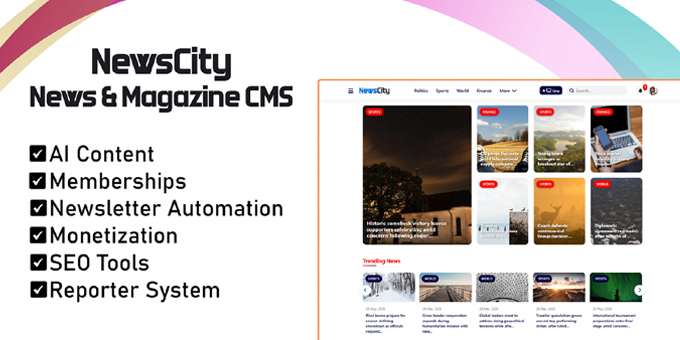 NewsCity – News & Magazine CMS with AI