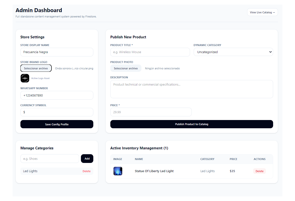 WhatsApp Product Catalog with Admin Panel