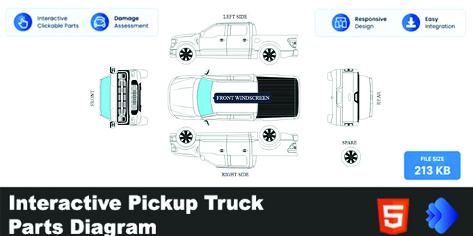 AutoCraft | Interactive Pickup Truck Parts Diagram [HTML5 Template]