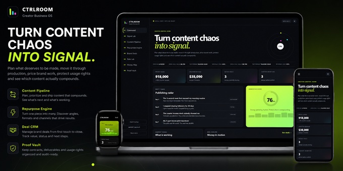 CTRLROOM - Creator Business OS & Content Planner